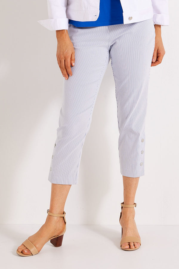 DANI STRIPE CROP PANT W/ BUTTONS