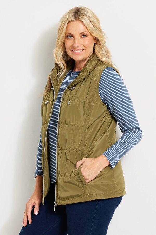 LAKESHORE ZIP UP RUCHED VEST