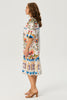 TUSCANY PRINT FRILL HEM DRESS