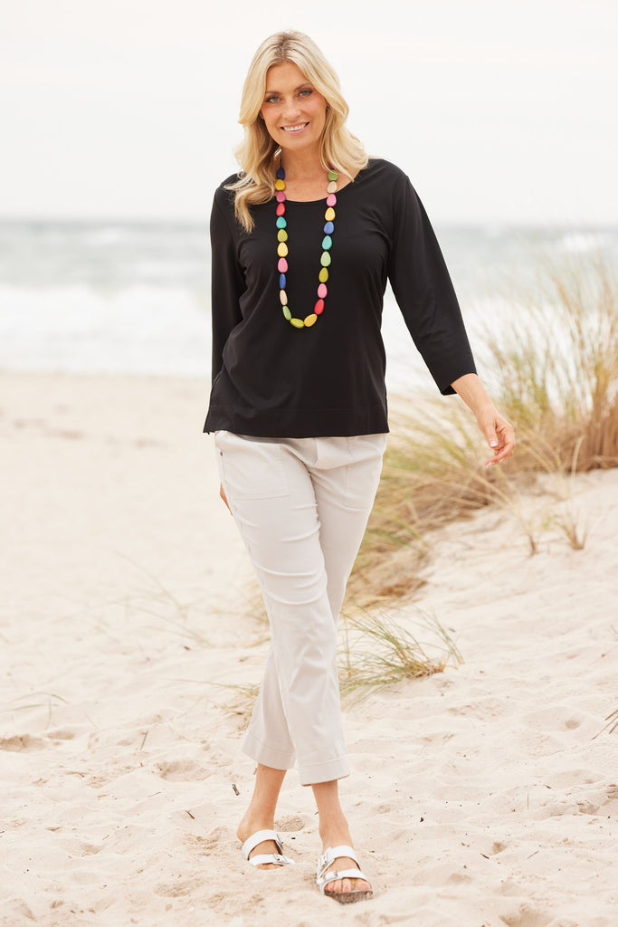 Recreation Scoop Neck 3/4 Slv Top