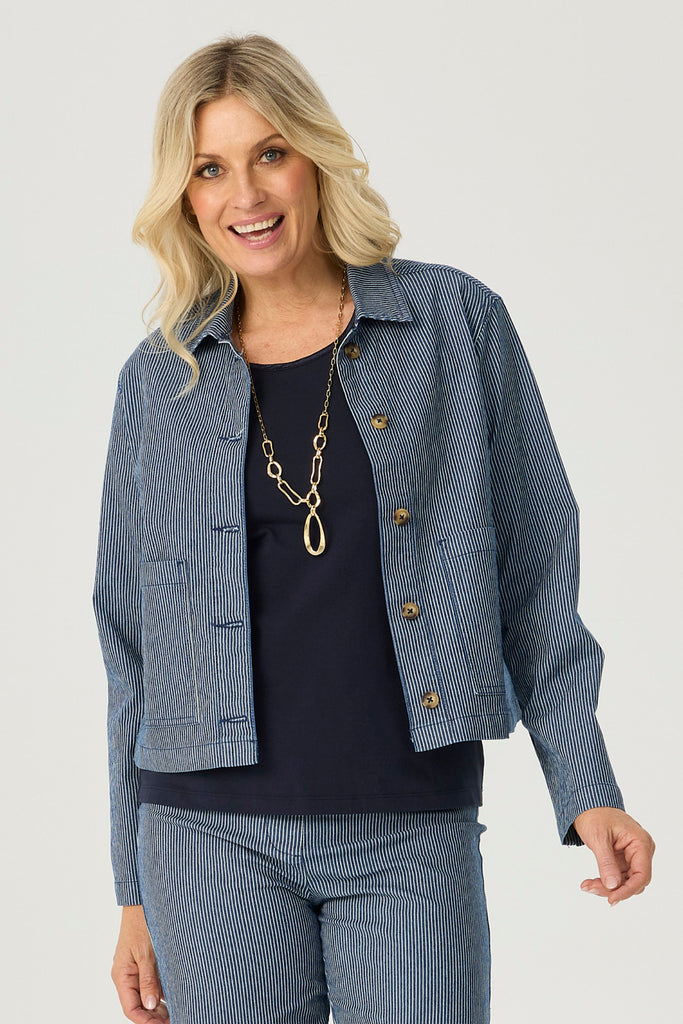 COASTAL STRIPE STRETCH JACKET