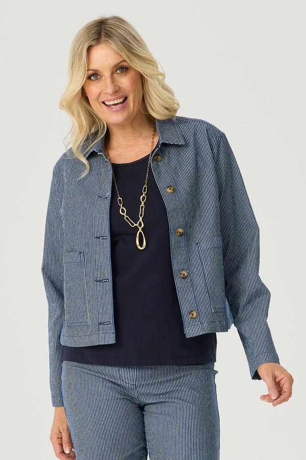 COASTAL STRIPE STRETCH JACKET