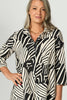 Tahara 3/4 Slv Zip Back Shirt