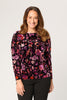 DELUXE L/SLV STRETCH VELVET TOP