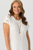 SHEONA BUTTON S/SLV TOP
