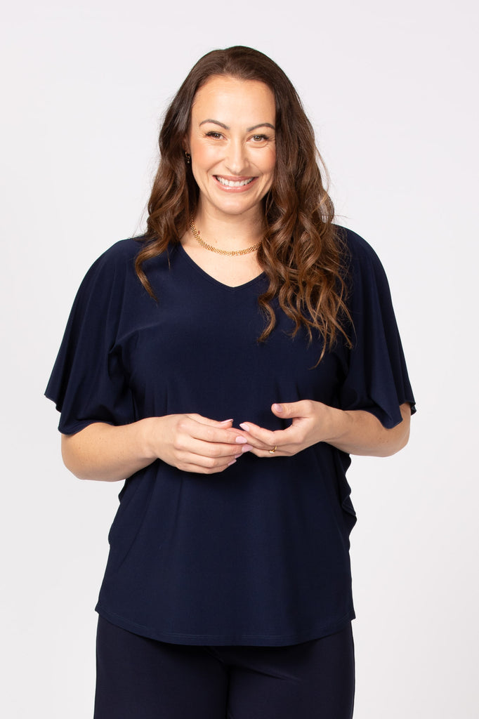 HUSH FLUTTER SLEEVE TOP