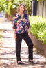 DOMINIQUE FLOUNCE LAYER 3/4 SLV TOP