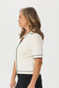 Redding Pointelle Short Sleeve Button Cardi