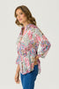 VISTA CRUSHED 3/4 SLV PRINT SHIRT