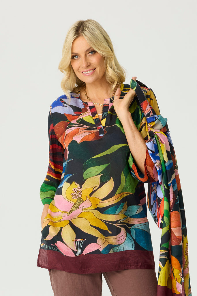 ALLURE 3/4 SLV POPOVER TUNIC