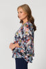 Helene Flounce Layered 3/4 Sleeve Top