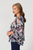 HELENE FLOUNCE LAYERED 3/4 SLV TOP