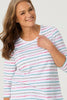 LA VILLA STRIPE 3/4 SLV TOP