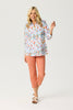 JAIPUR 3/4 SLEEVE PRINT TRIM SHIRT