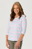 LA VILLA STRIPE 3/4 SLV TOP