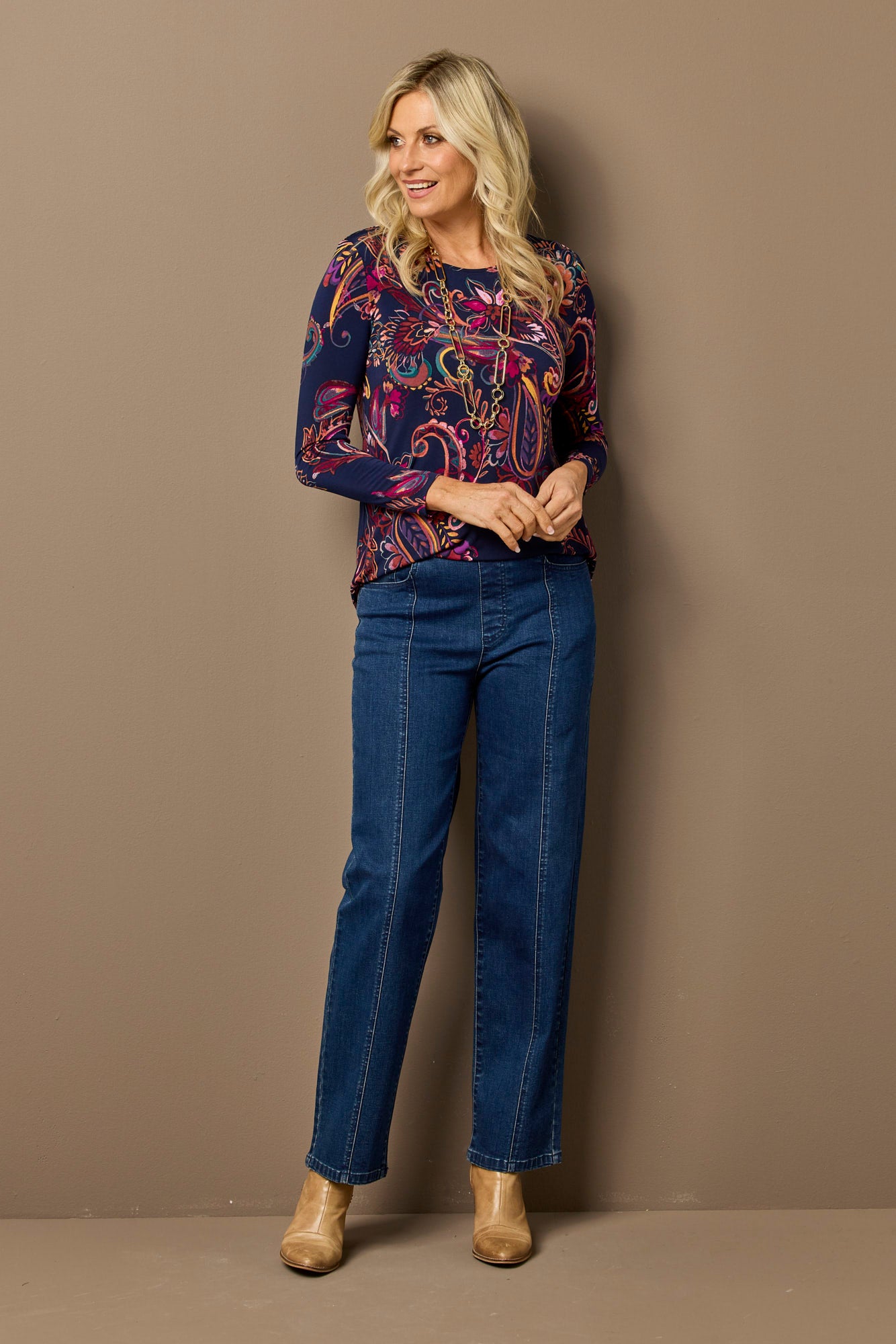 Bazaar Pleat Back Long Sleeve Top