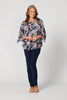 HELENE FLOUNCE LAYERED 3/4 SLV TOP