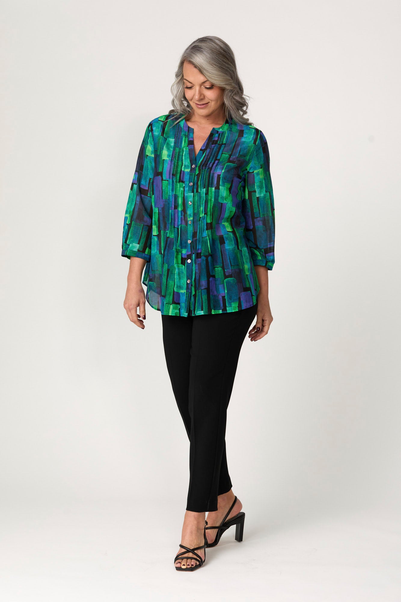 Lark Pintuck Front 3/4 Sv Shirt