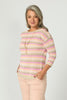 Frankie Stripe 3/4 Slv Sweater
