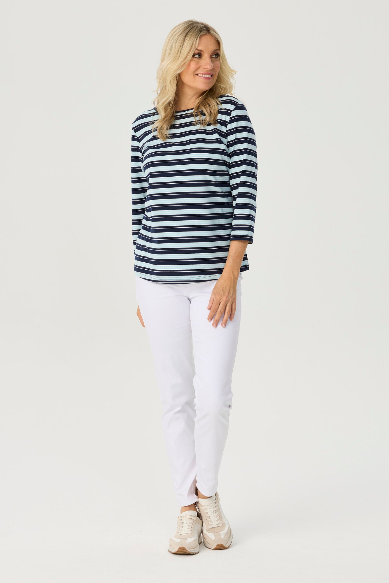 PAIGE STRIPE 3/4 SLEEVE TOP