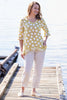 ECLIPSE SPOT FRILL V-NECK TOP