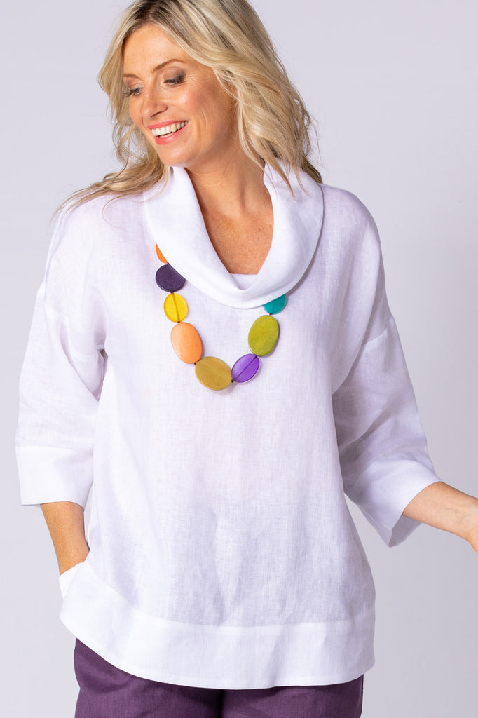 COLOGNE COWL NECK 3/4 SLV TOP
