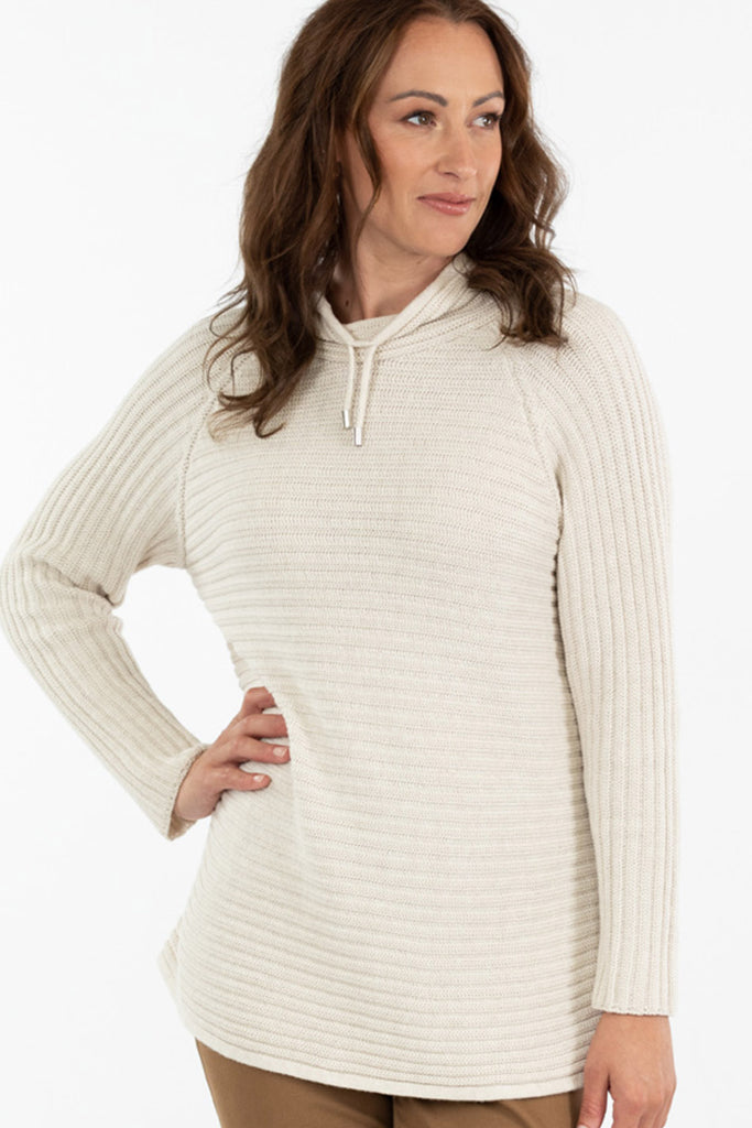 Shop Rib Drawstring Neck Sweater in Putty – Fella Hamilton
