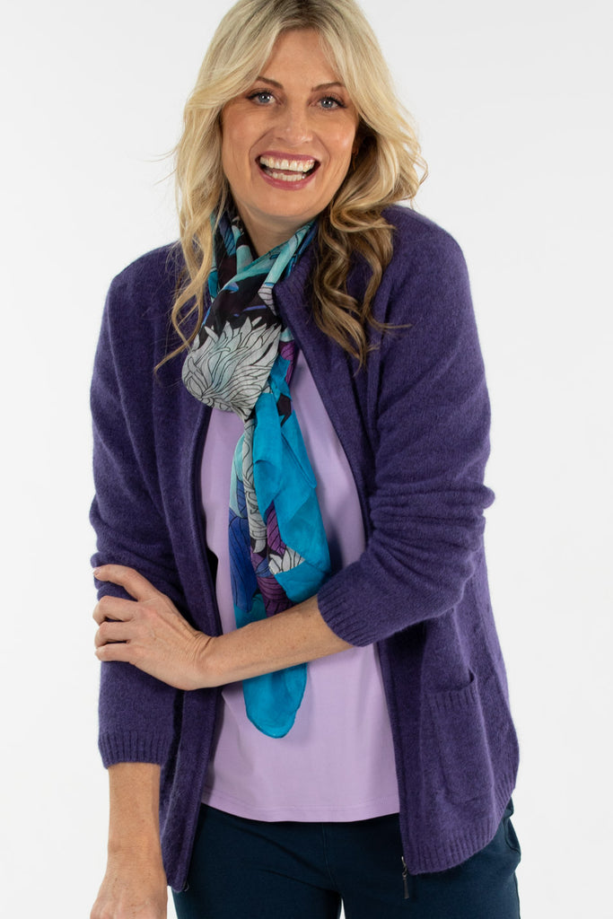 RAY ZIP UP BOBBLE CARDIGAN