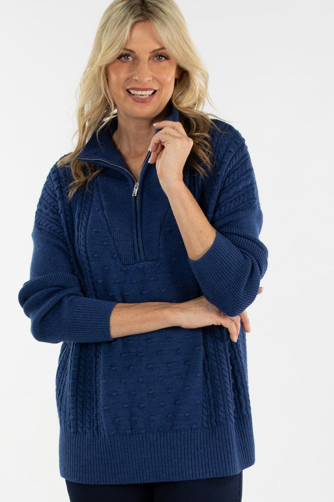 NORFOLK 1/4 ZIP MERINO SWEATER