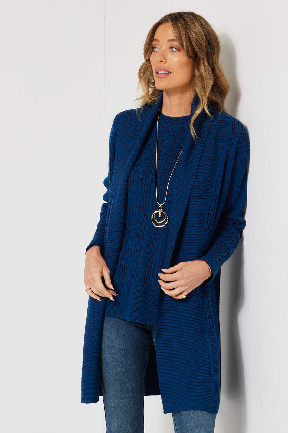 Shop Francine Cardigan in Navy – Fella Hamilton