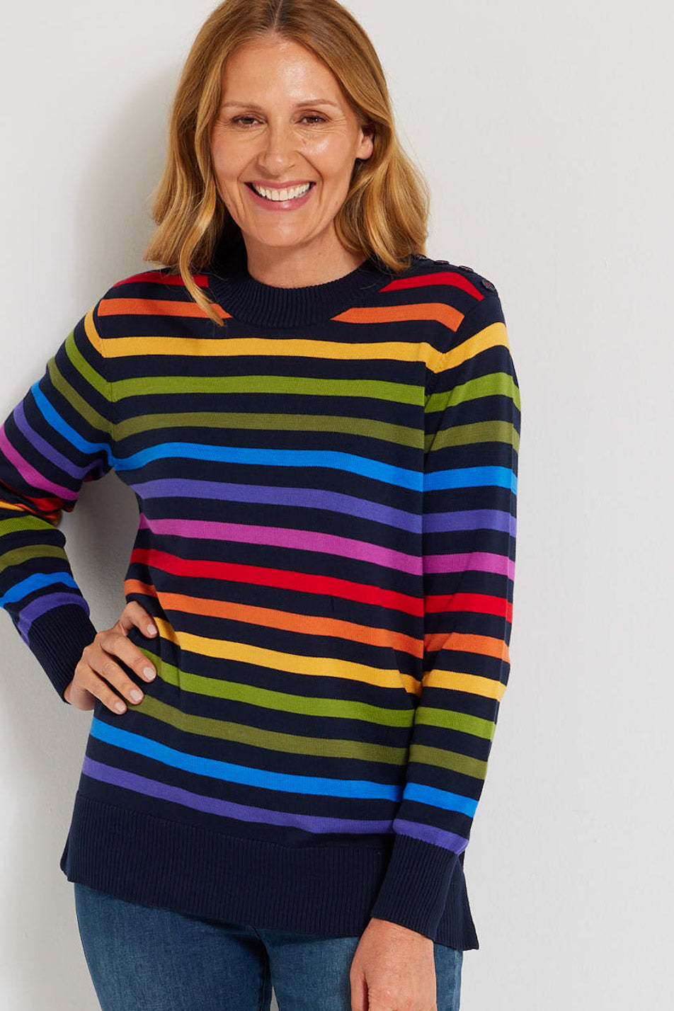 Shop Marlon Stripe Sweater in Multi – Fella Hamilton