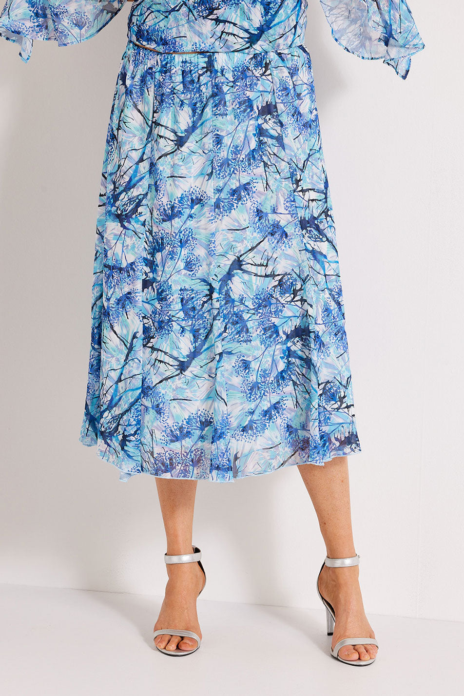 Shop Margaux Gored Skirt in Blue Mix – Fella Hamilton