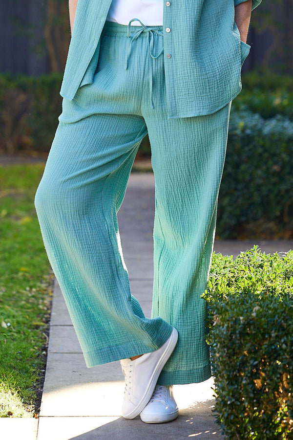 BUBBLE TIE FRONT PANT