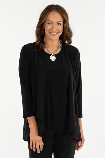 Black waterfall outlet shrug