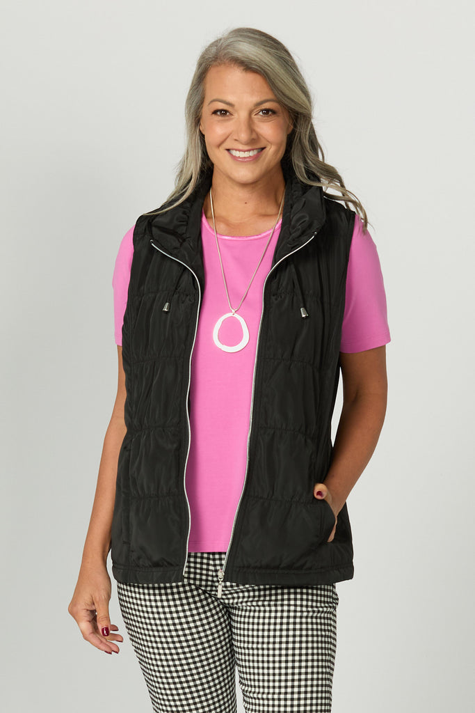 LAKESHORE ZIP UP RUCHED VEST