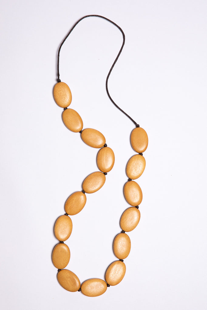 LAURA WOOD BEAD NECKLACE