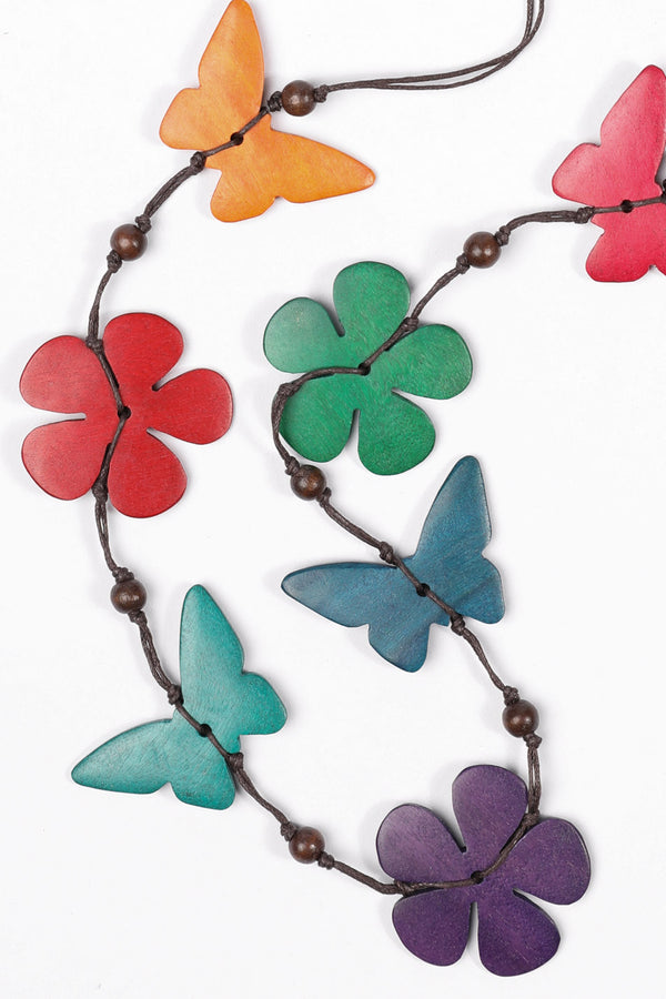 BUTTERFLY WOODEN NECKLACE