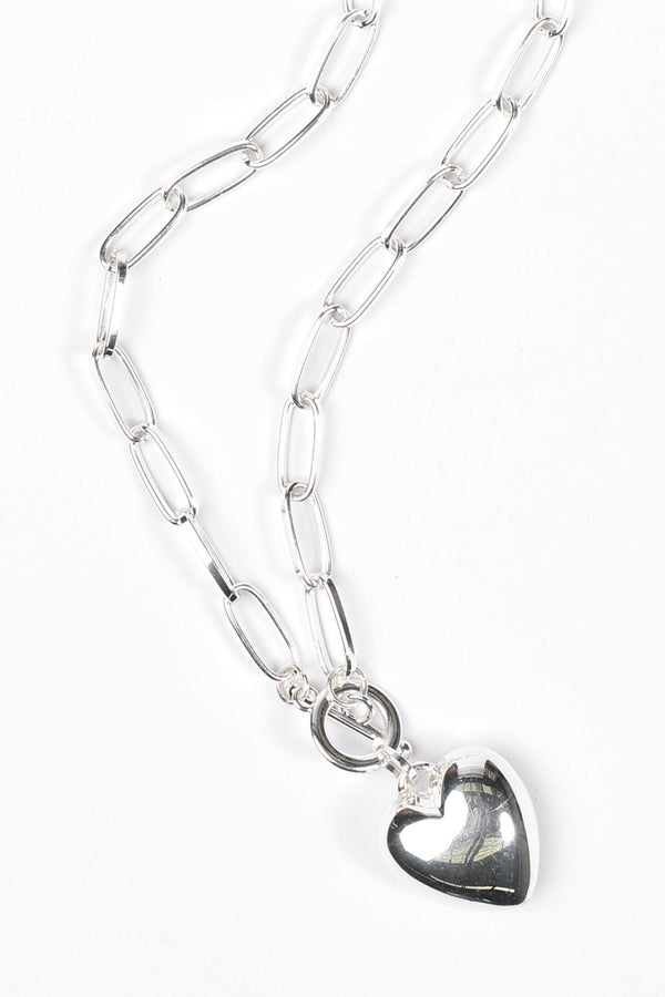 PAPERCLIP CHAIN & HEART NECKLACE