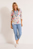 FUN FLORAL 3/4 SLV TEE