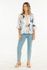 ABSTRACT FLORAL FRILL TOP